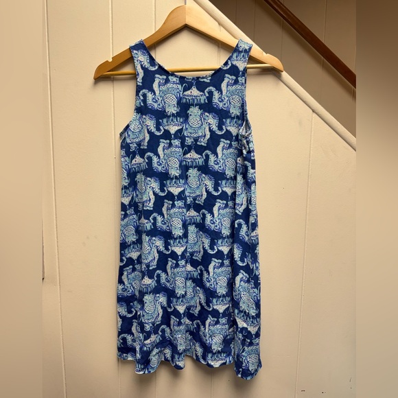 Lilly Pulitzer Kristen Swing Dress In Joy Ride Elephant Size XS W/ Lattice Back - Picture 2 of 5